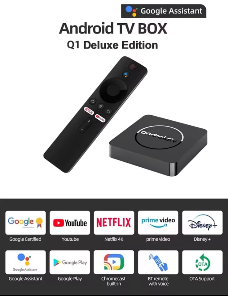Android13 TV Box Netflix 4K Ultra HD AllwinnerH313 Google Certified Dolby Vision
