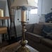 Vintage tall heavy brass table lamp unique