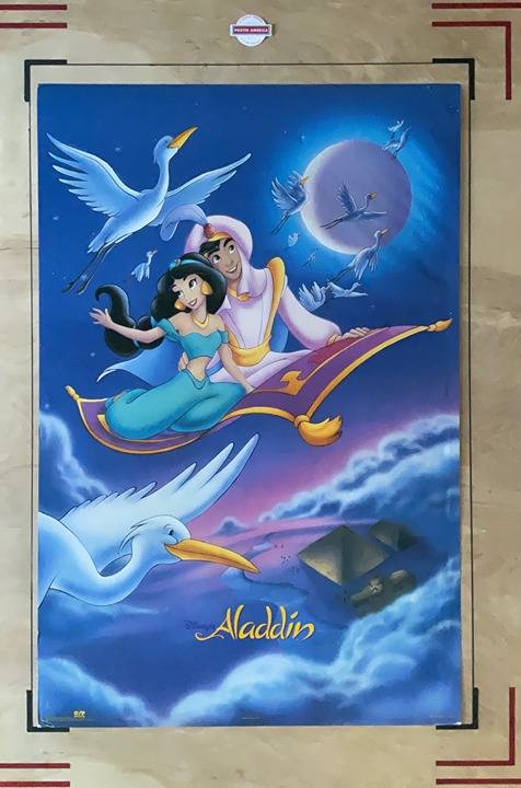 Disney’s Aladdin Vintage Aladdin & Jasmine Carpet Ride Poster 23 x 35