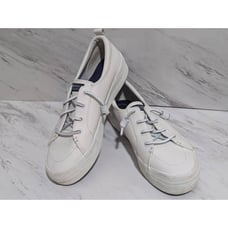 Sperry Women's White Leather Memory Foam Insole Platform Sneaker Shoes Size 8.5