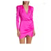 Generation Love Womens Miley Satin Wrap Dress Long Sleeve Hot Pink Size XL NWT