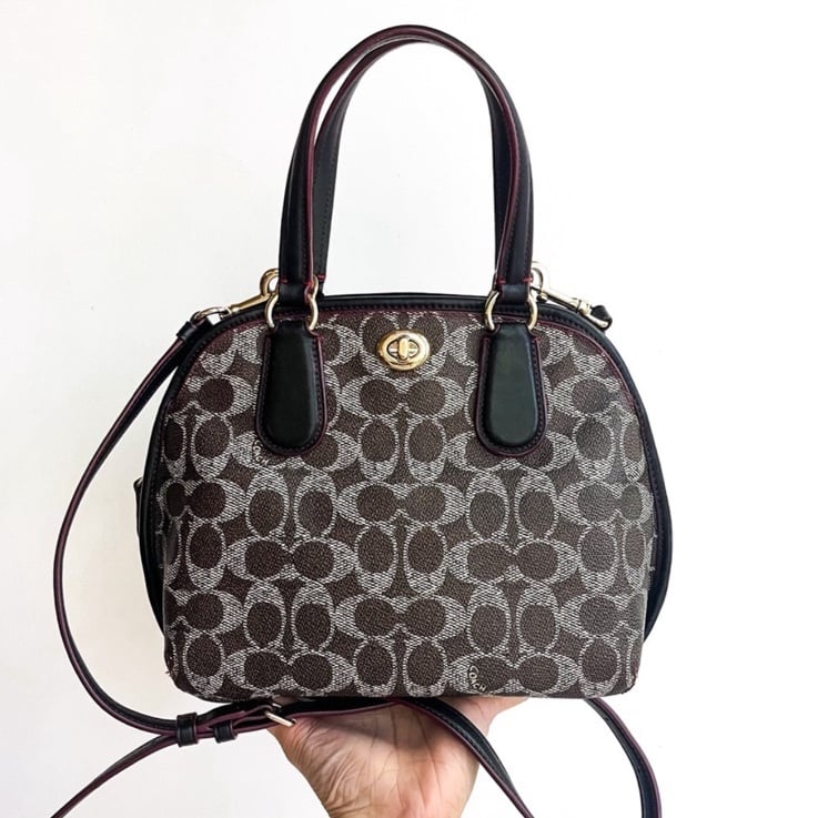 COACH Prince Street Domed Satchel Tote Handbag Purse *Monogram