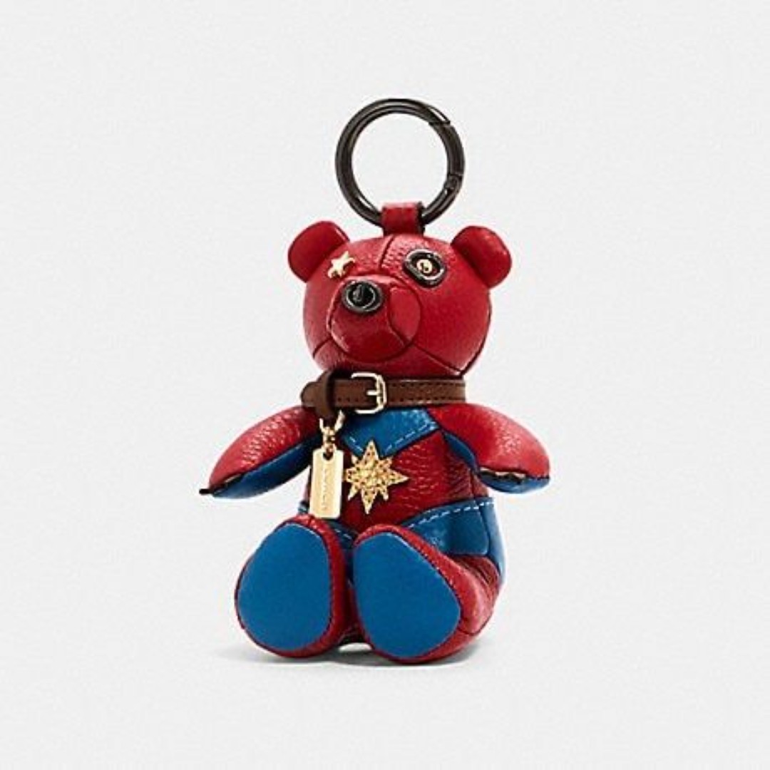 COACH MARVEL CAROL DANVERS COLLECTIBLE BEAR BAG CHARM KEYCHAIN NWT
