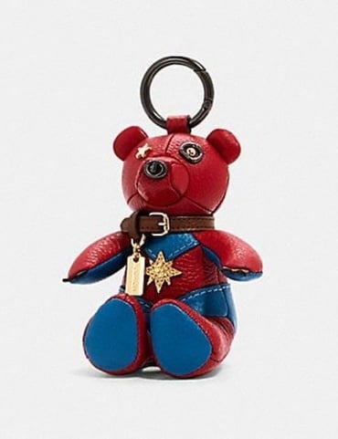 COACH MARVEL CAROL DANVERS COLLECTIBLE BEAR BAG CHARM KEYCHAIN NWT