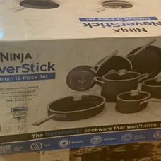 Ninja C39012CO Foodi NeverStick Premium 12-Piece Cookware Set, Hard-Anodized, No