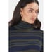 L'AGENCE Olive Bronze Stripe Harlee Turtleneck Sweater XS