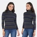 L'AGENCE Olive Bronze Stripe Harlee Turtleneck Sweater XS
