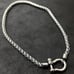 Horseshoe Silver Statement Choker Necklace, Horse D Ring