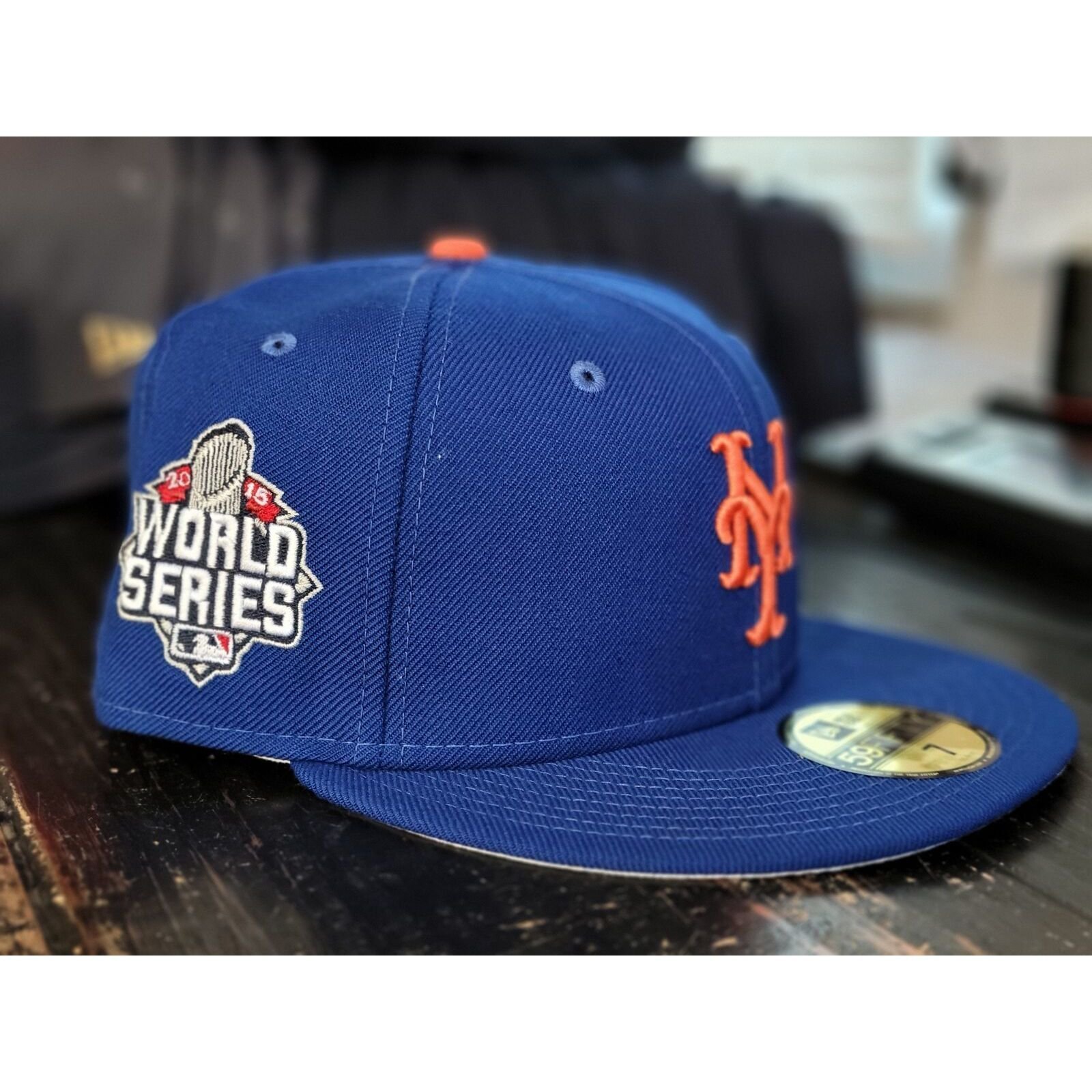 New Era 5950 NY Mets 2016 World Series Blue Authentic Baseball Hat Men