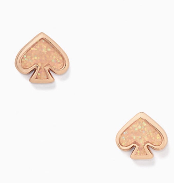 Kate Spade New York Rose Gold Glitter Enamel Small Studs Earrings