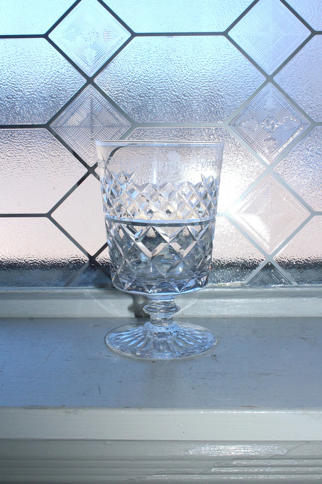 Crystal Royal Brierley Goblet 1960 USA & British Empire News of the World Presen