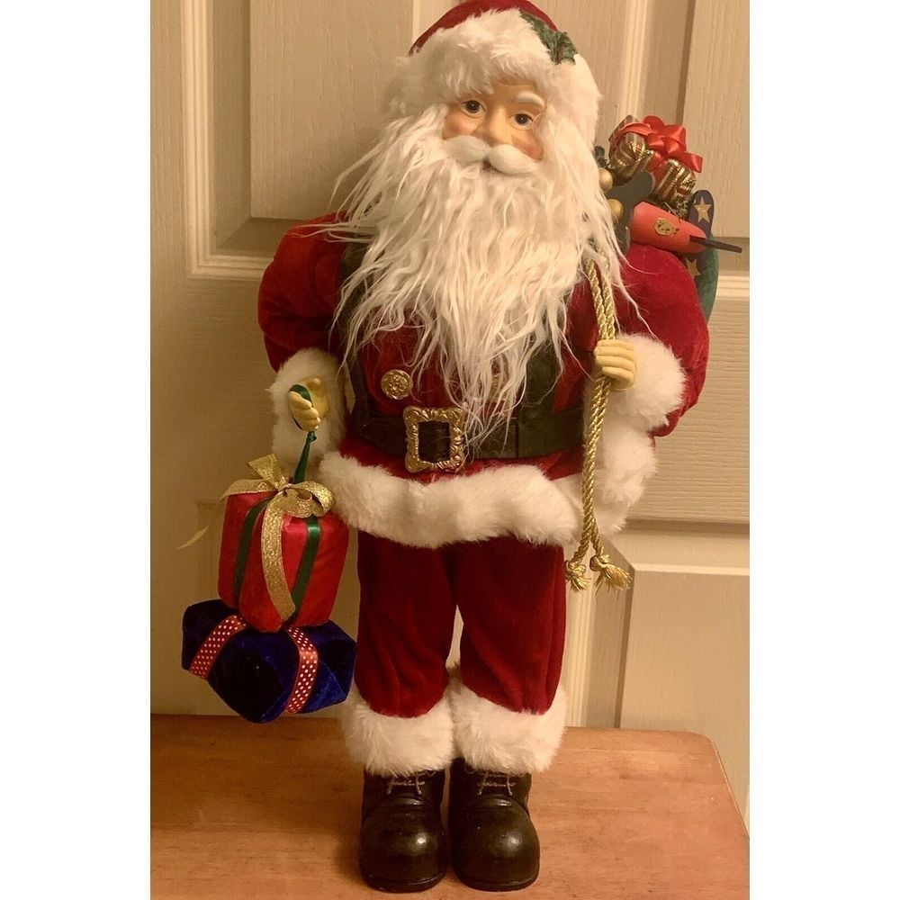 Vintage 21 Tall Free Standing Santa Claus Figure Traditional Christmas Decor