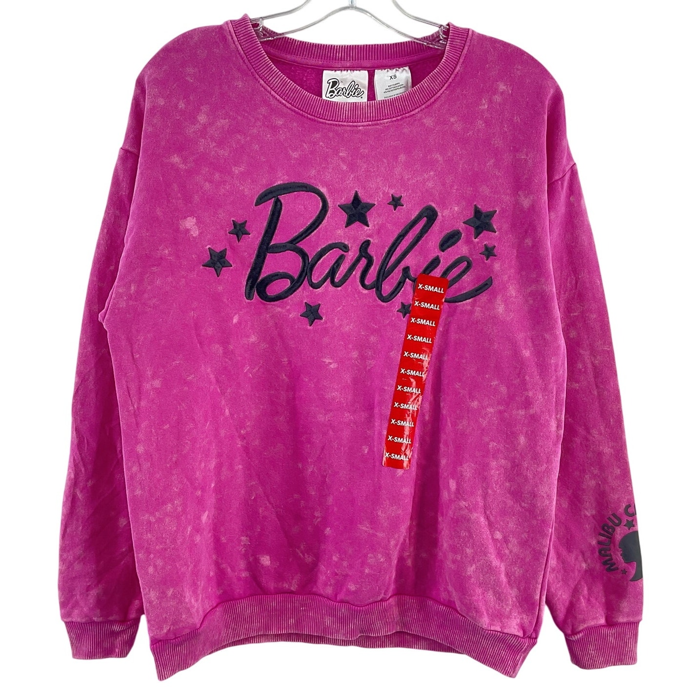 Barbie Cotton Blend Hot Pink Pullover Sweatshirt Women’s Size XS NWT