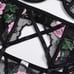 Floral Embrodiered Black Lingerie Set