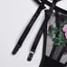 Floral Embrodiered Black Lingerie Set