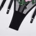 Floral Embrodiered Black Lingerie Set