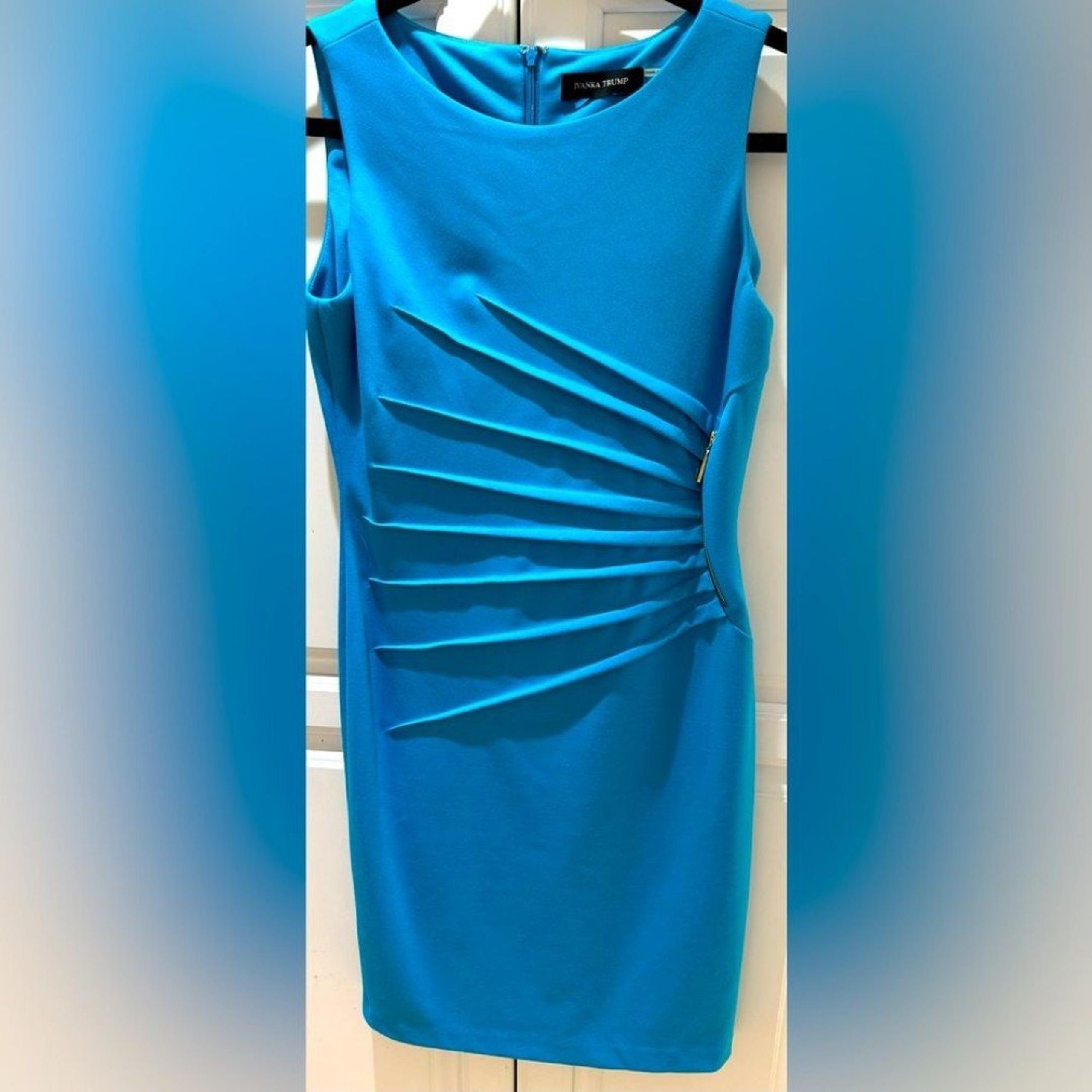 Ivanka Trump turquoise Sleeveless dress 6
