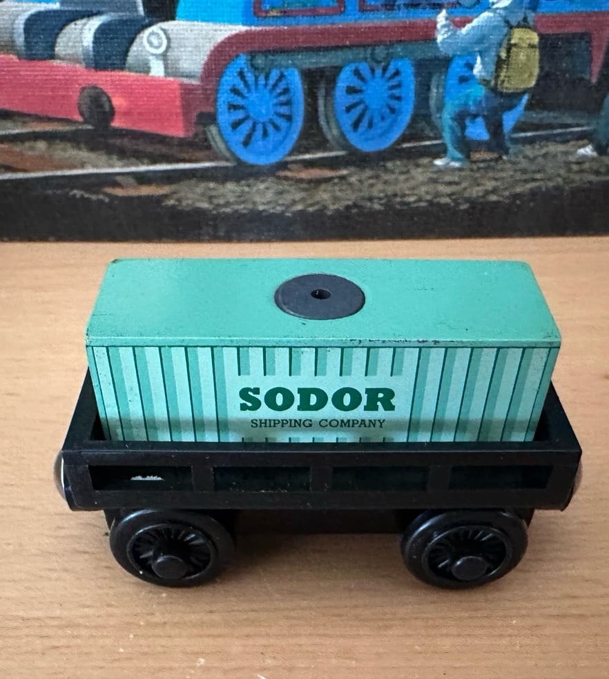 RARE Learning Curve Wooden Thomas Train Unreleased Sodor Shipping Co. Cargo Car!