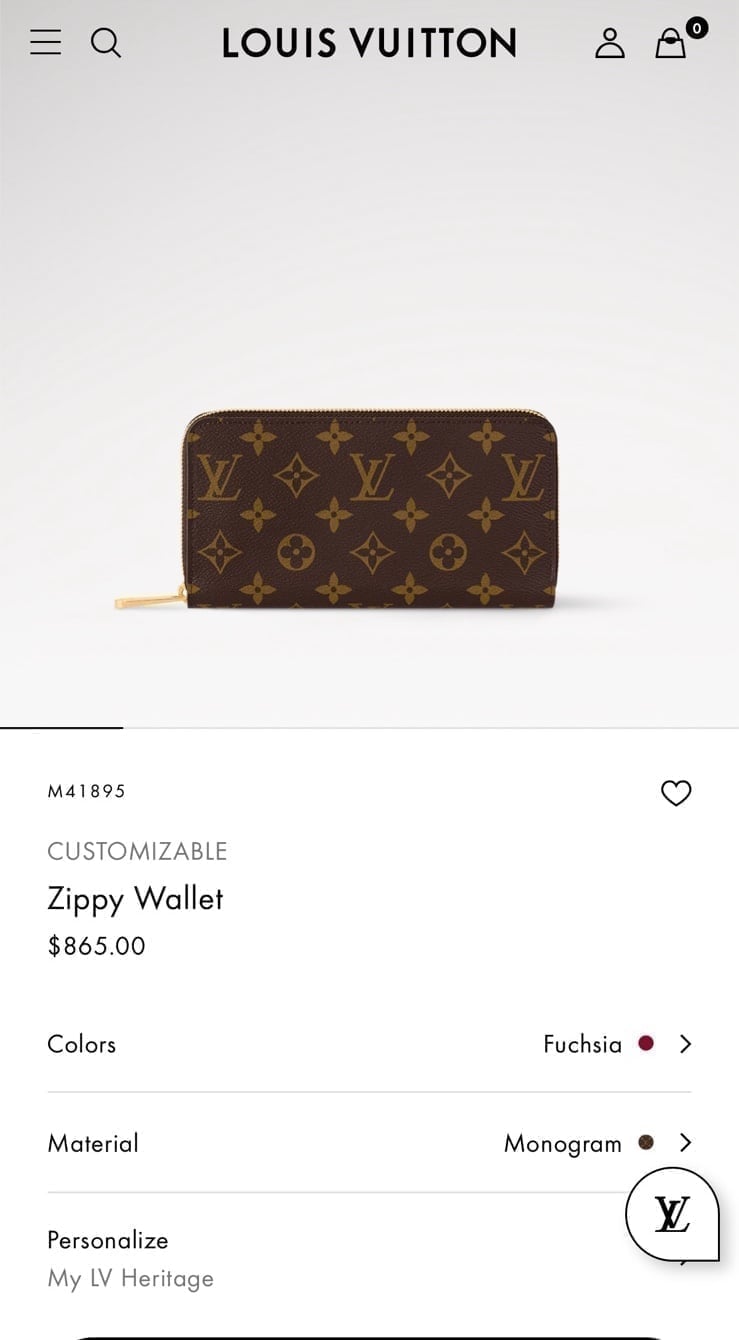 NWT LV Louis Vuitton Zippy wallet in Monogram canvas and fushia