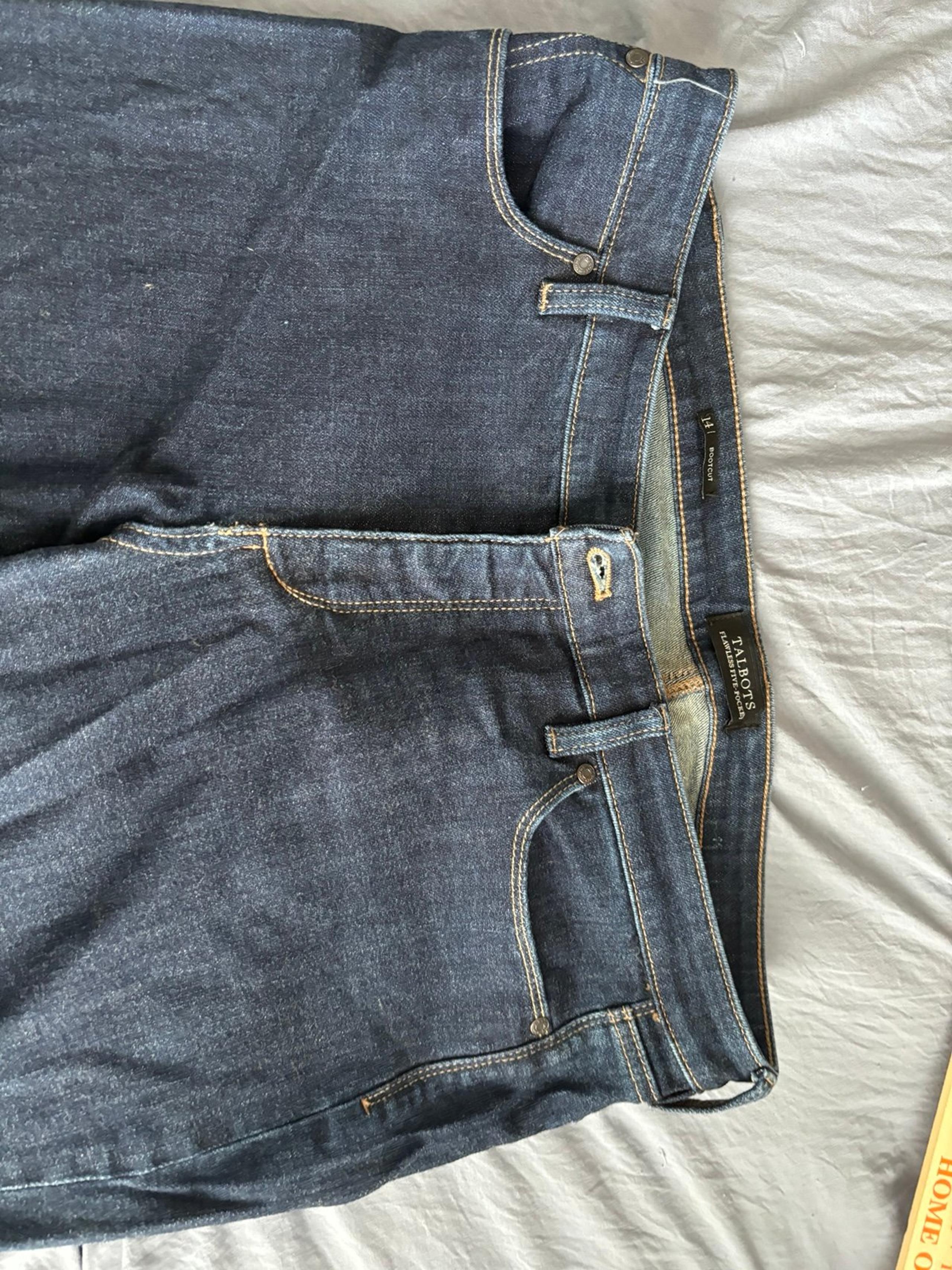 NWOT Talbots Flawless Women's Blue High-Waist Barely Bootcut Jeans - Size 14