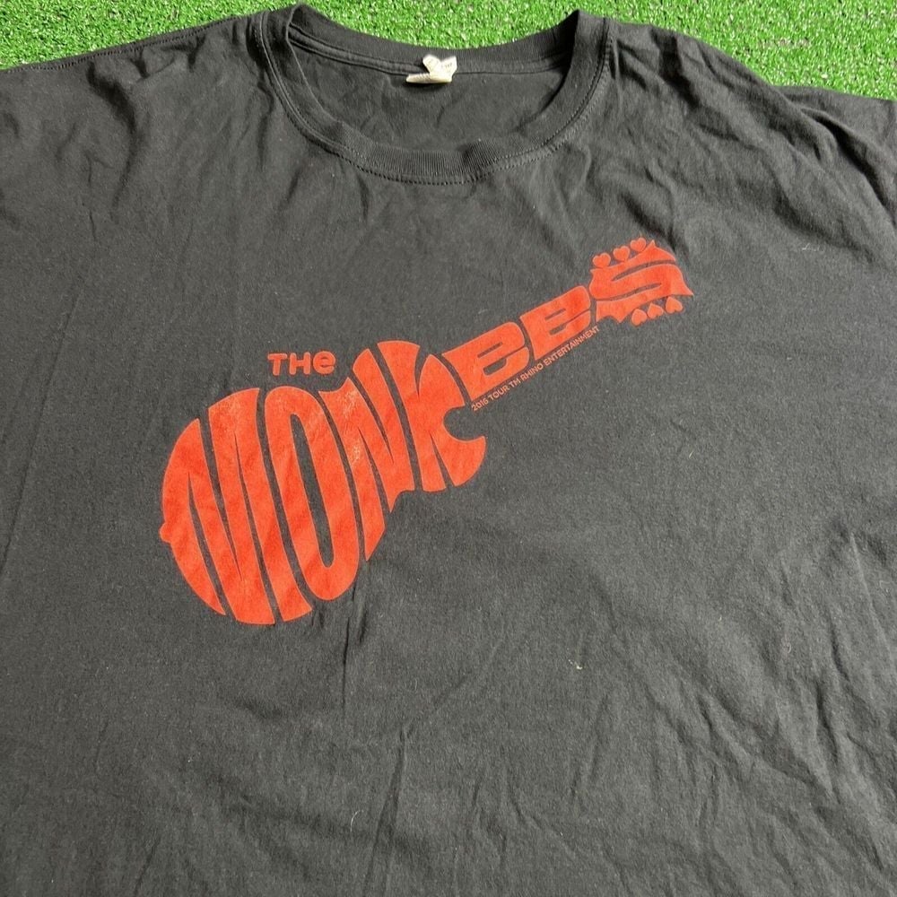 The Monkees Logo T-Shirt 2016 Concert Tour Black Size 2XL Short Sleeve