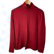 Vintage Mark Eisen Red Mock Neck Long Sleeve 100% Wool Sweater Women's Size L