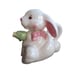 Rare White Bunny Rabbit Teapot with Pink Bow & Flower Spout