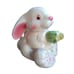 Rare White Bunny Rabbit Teapot with Pink Bow & Flower Spout