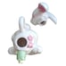 Rare White Bunny Rabbit Teapot with Pink Bow & Flower Spout