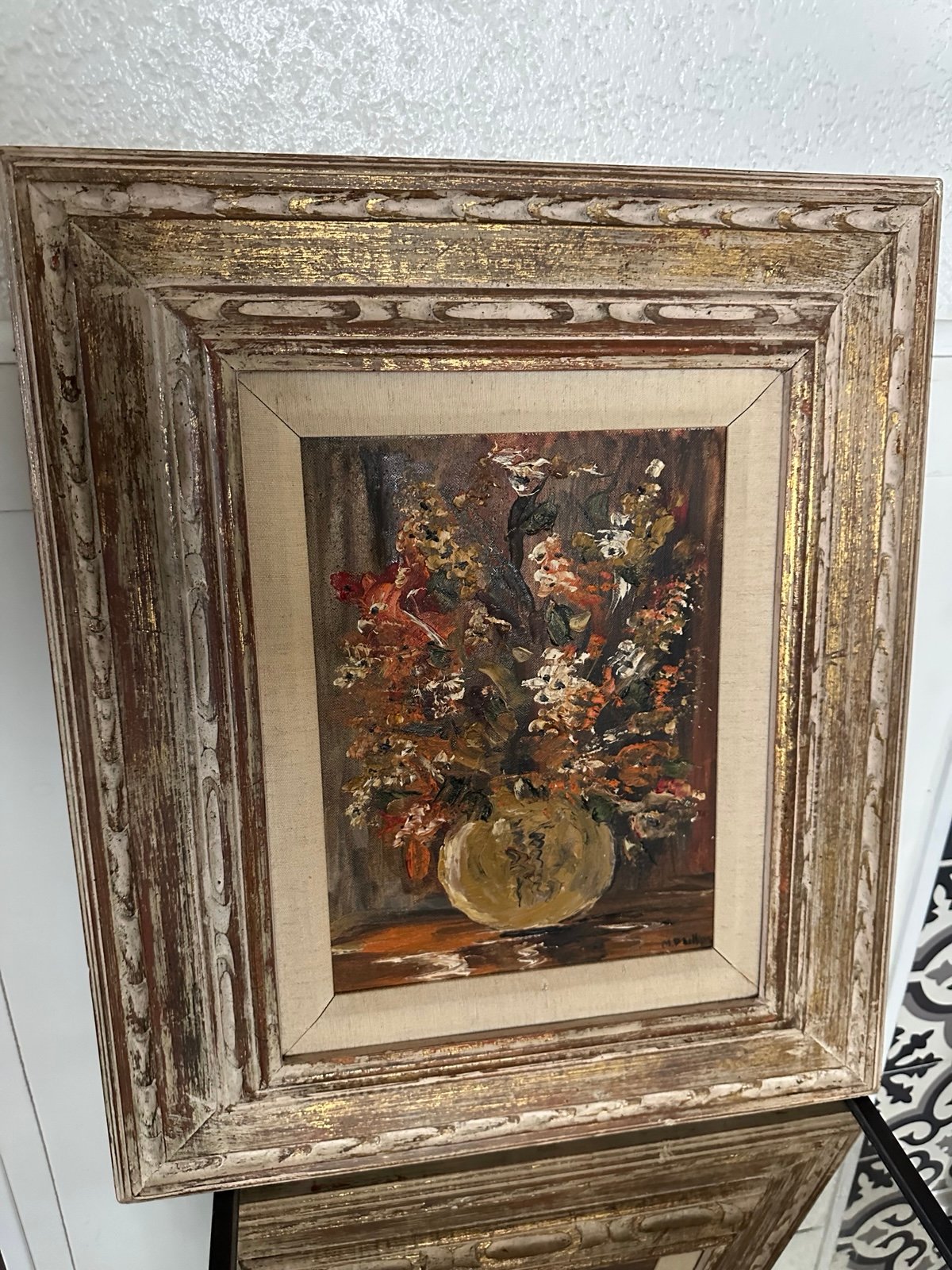 Marté Phillips Floral Vase With Flowers Art Signed Painting