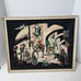 Pair of Vintage framed Black Velvet Paintings - Bazar/Souk, Market Scenes
