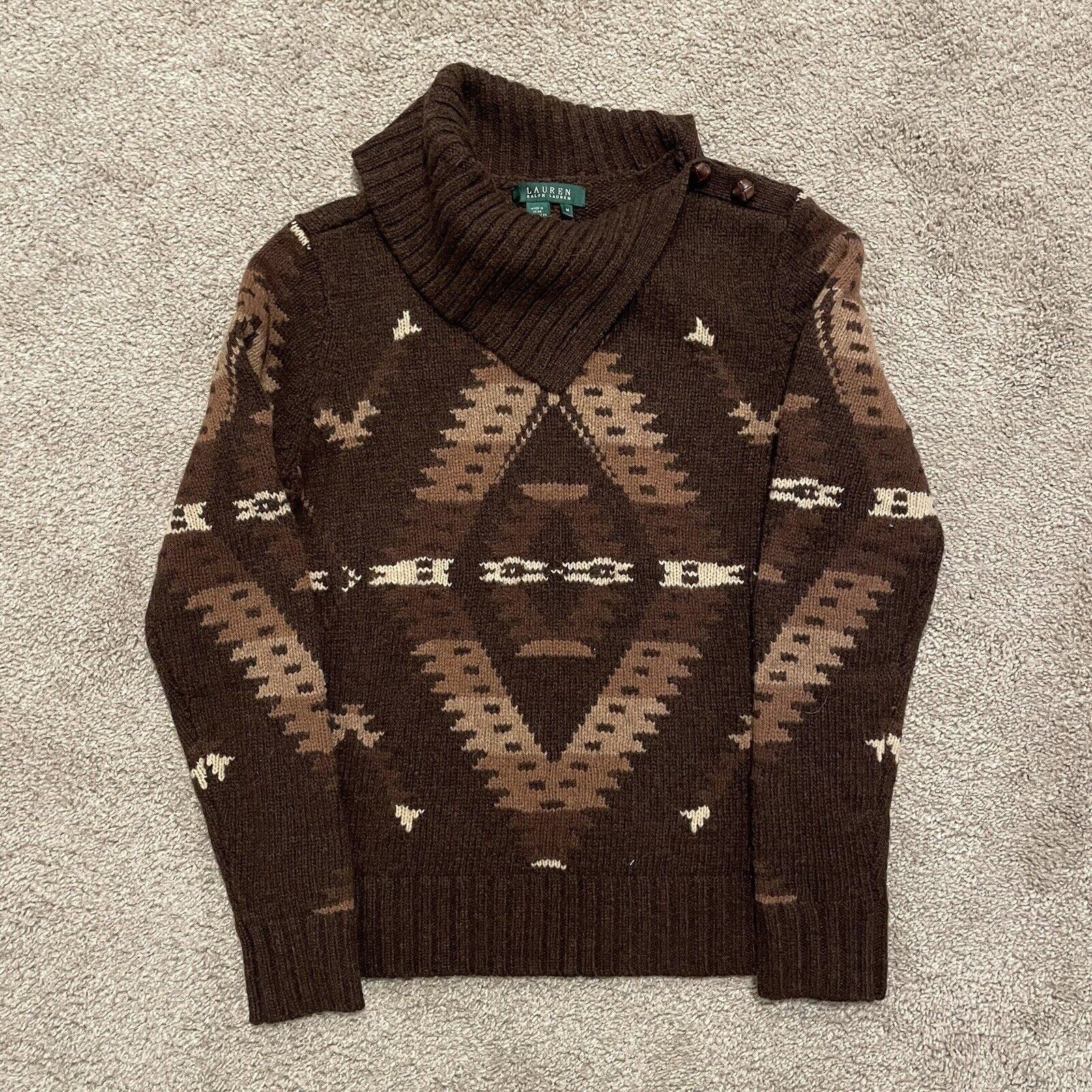 Vintage Lauren Ralph Lauren Aztec Sweater SouthWestern Tribal Pattern Size M