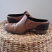 Merrell Womens Shiloh Oak Brown Leather Comfort Block Heel Slide Mules Size 9.5