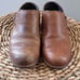 Merrell Womens Shiloh Oak Brown Leather Comfort Block Heel Slide Mules Size 9.5