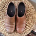 Merrell Womens Shiloh Oak Brown Leather Comfort Block Heel Slide Mules Size 9.5