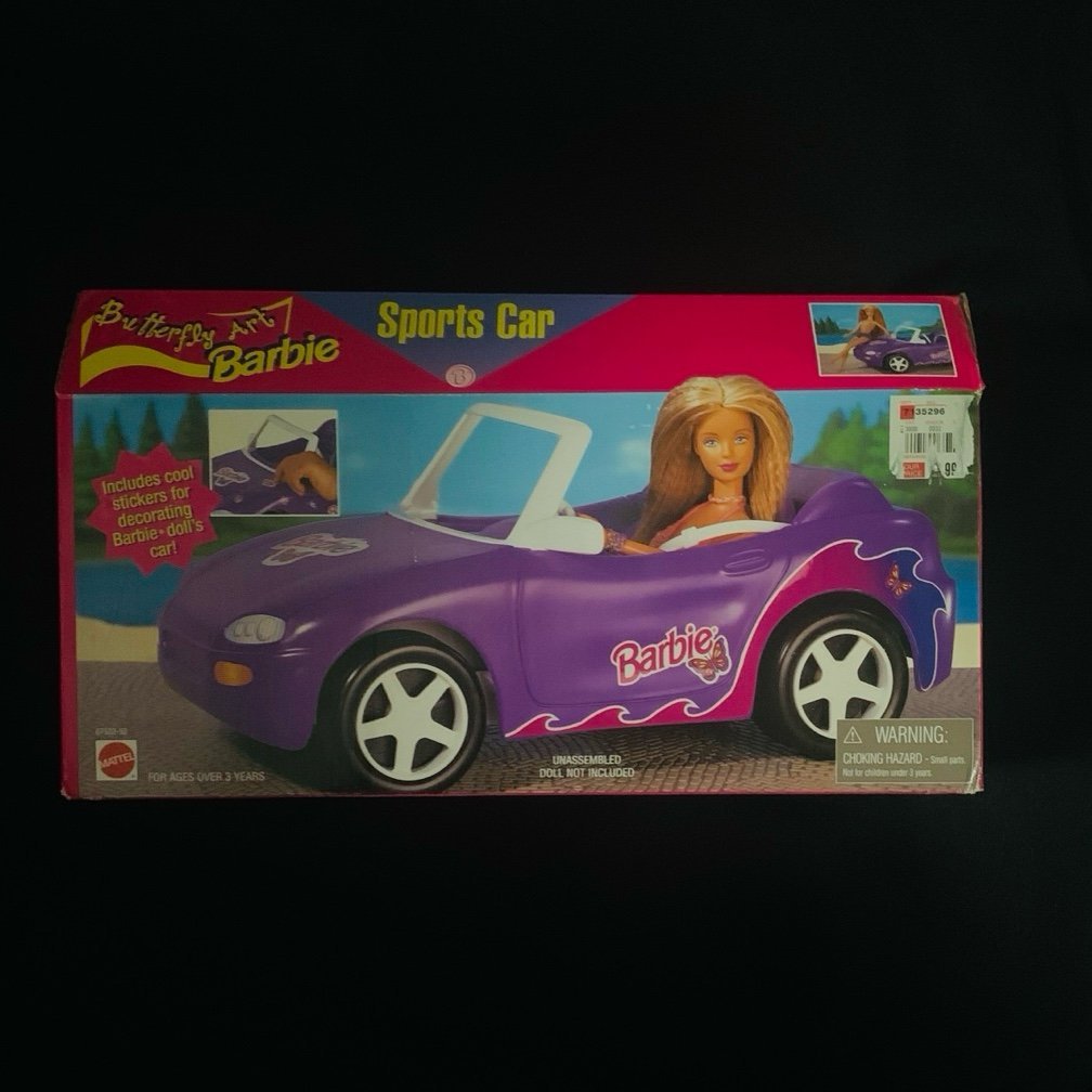 1998 butterfly art Barbie sports car