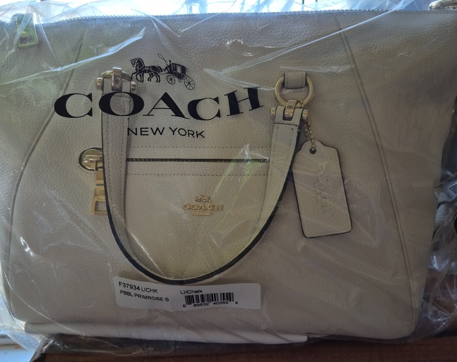 COACH SATCHEL IN POLISHED PEBBLE LEATHER F37934 New