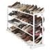 4-Tier 20 Pair Floor Shoe Rack - White - Resin