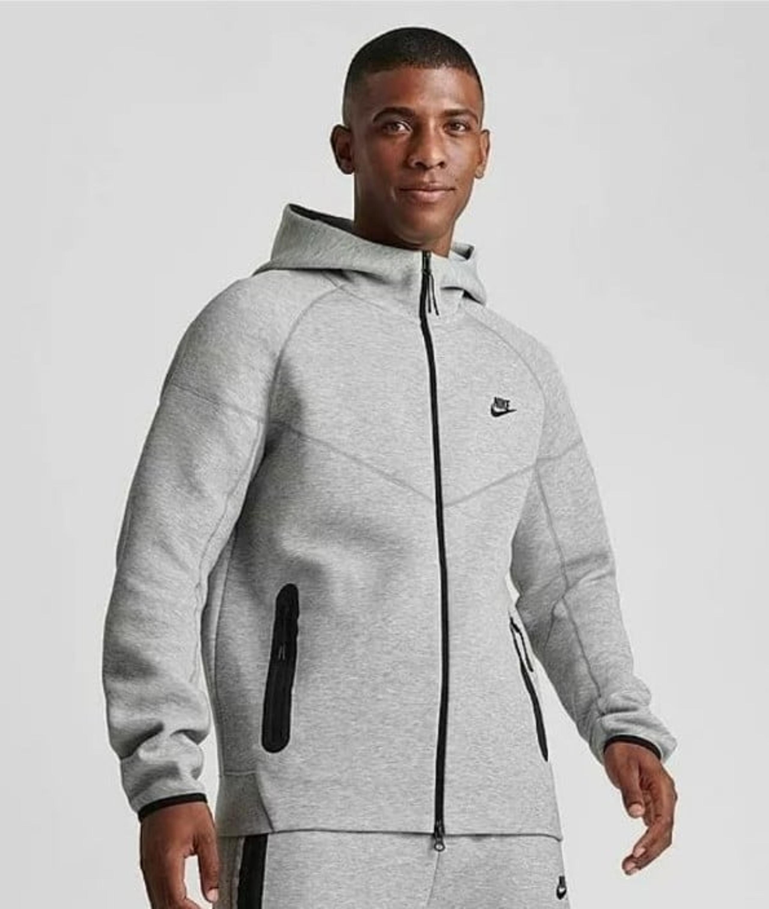 Nike Sportswear Men's Tech Fleece Full-Zip Hoodie, Size XXL  TALL - Black/Gray