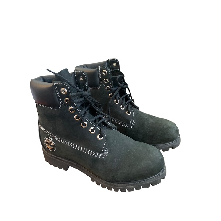 Timberland Women’s 9 Premium Waterproof Boots Black & Silver Nubuck
