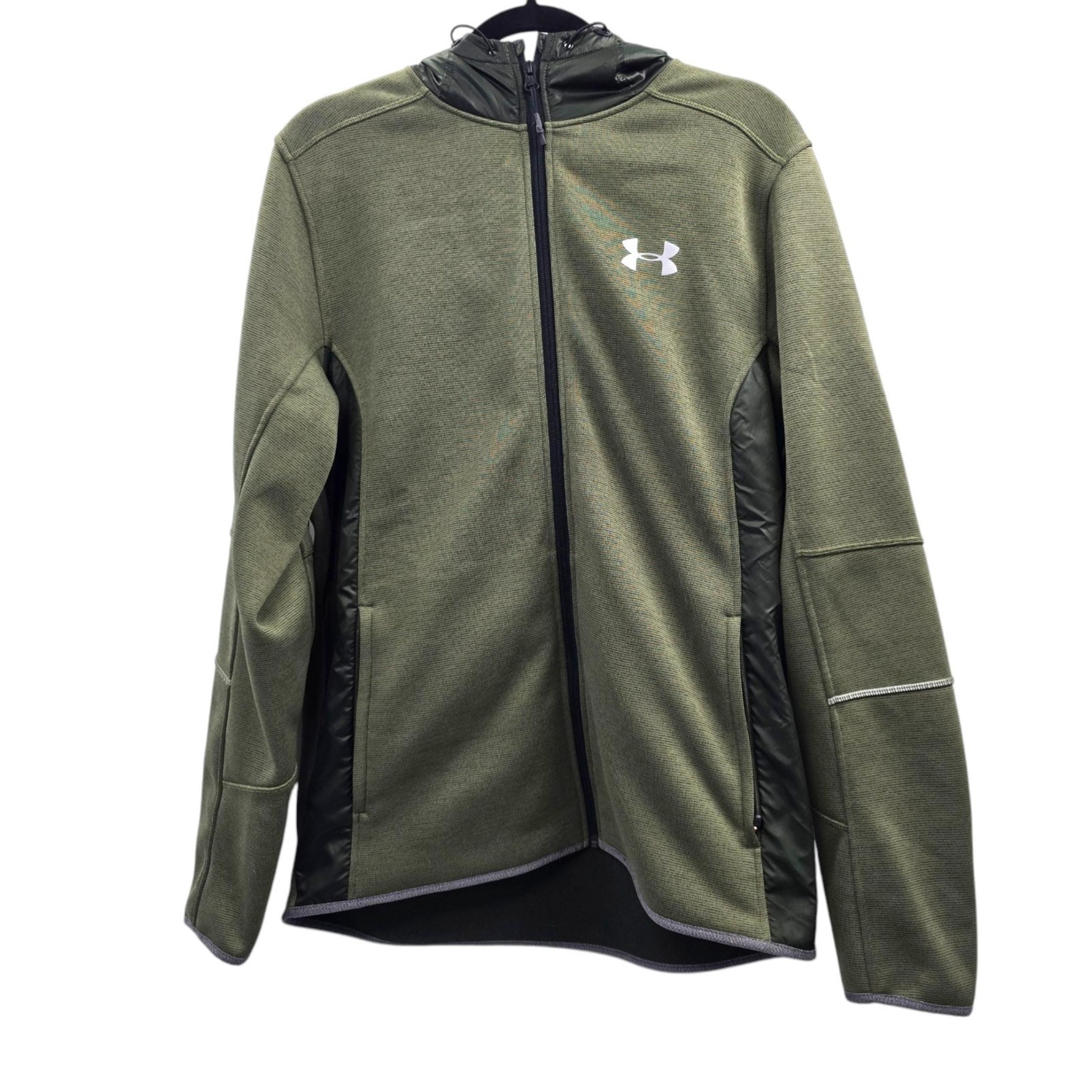 Under Armour Hoodie Mens Medium Green Jacket Golf Storm Daytona Cold Gear Hood