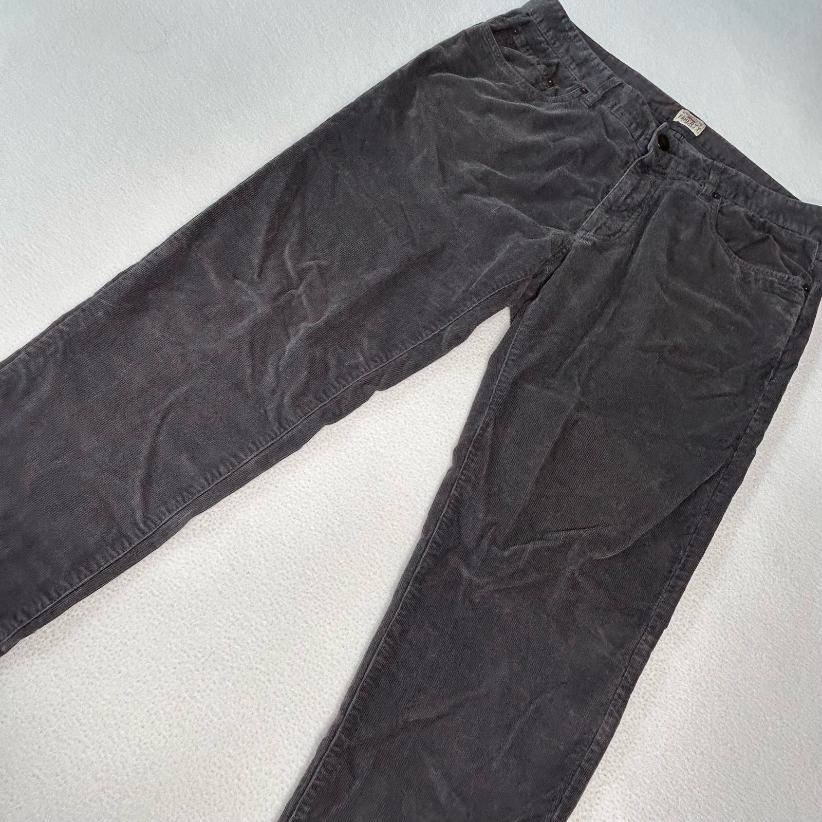 Faherty Mens Size 34X29 Stretch Corduroy 5-Pocket Pant Gray