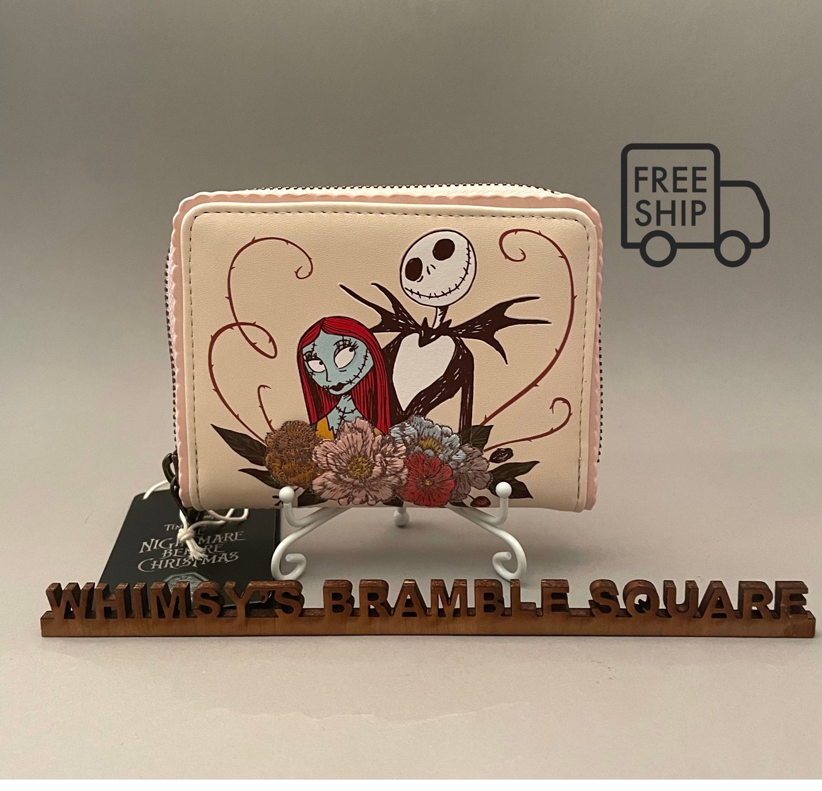 Loungefly Disney NBC Jack & Sally Floral Exclusive Wallet NWT