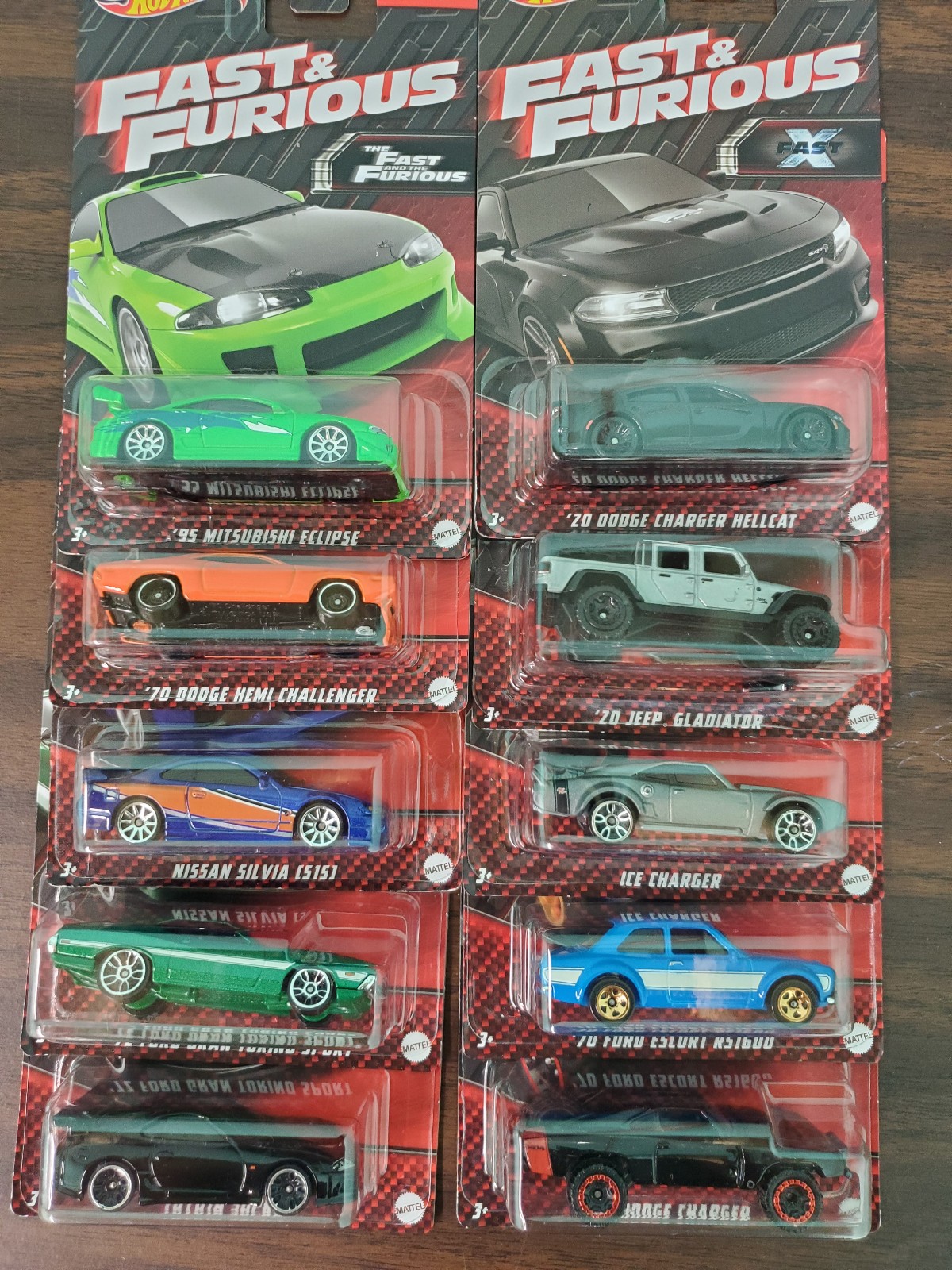 Hotwheels F&F set of 10