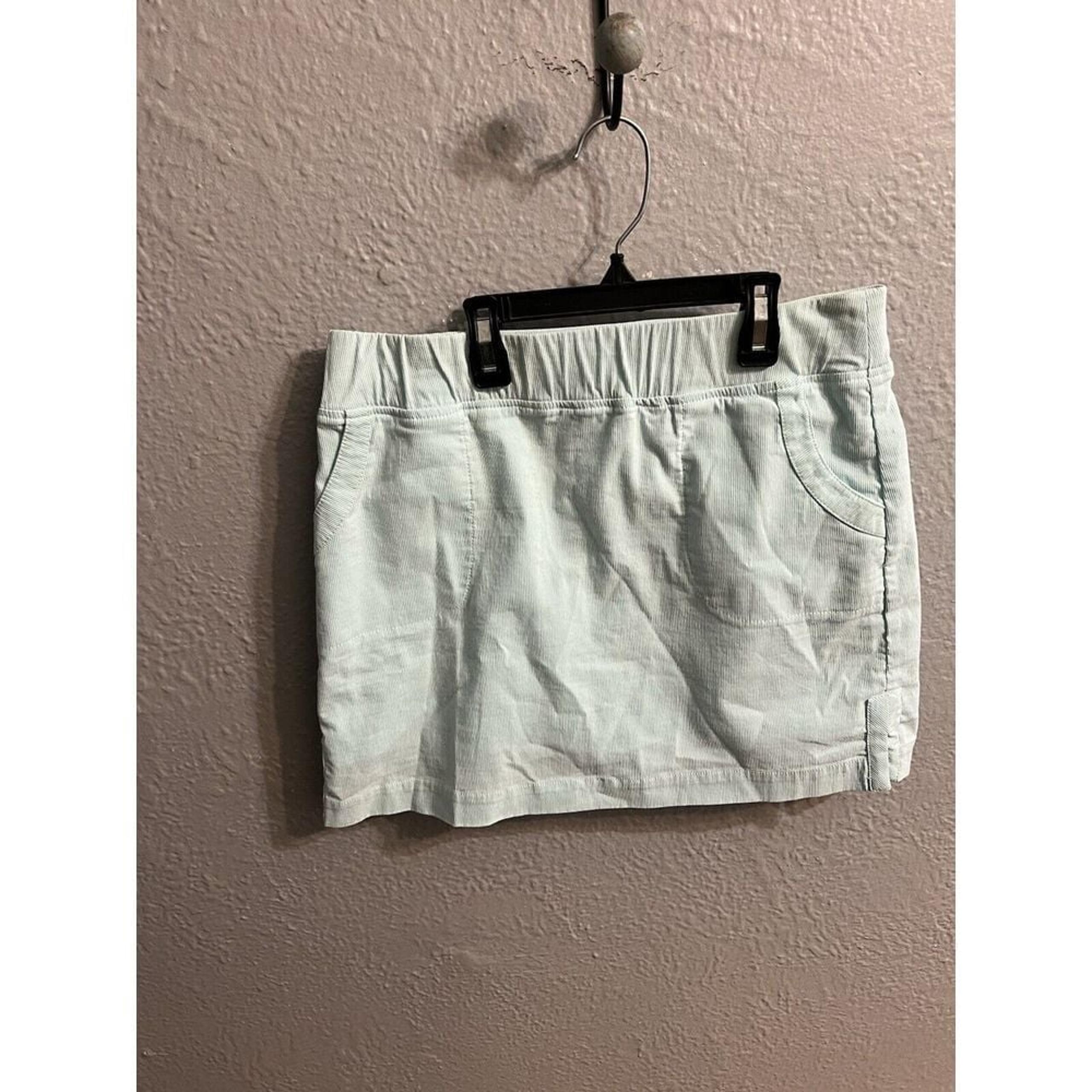 Crown & Ivy Skort Size 4 Womens Teal & White Striped