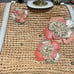 Coach Hampton Floral Applique Straw Weekend Coral White Tote Shoulder Bag 19347