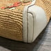 Coach Hampton Floral Applique Straw Weekend Coral White Tote Shoulder Bag 19347
