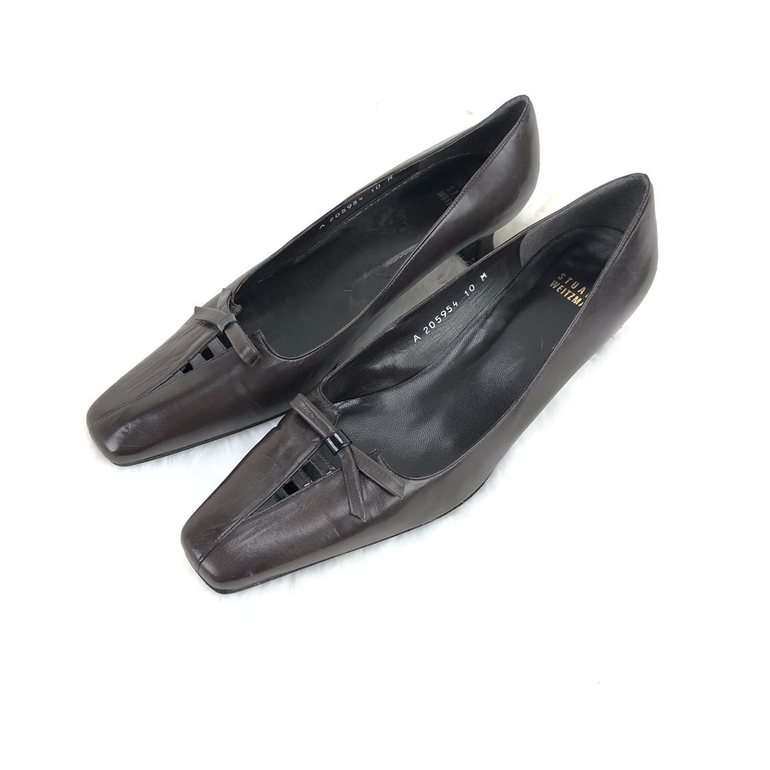 Stuart Weitzman Dark Brown Leather Pumps