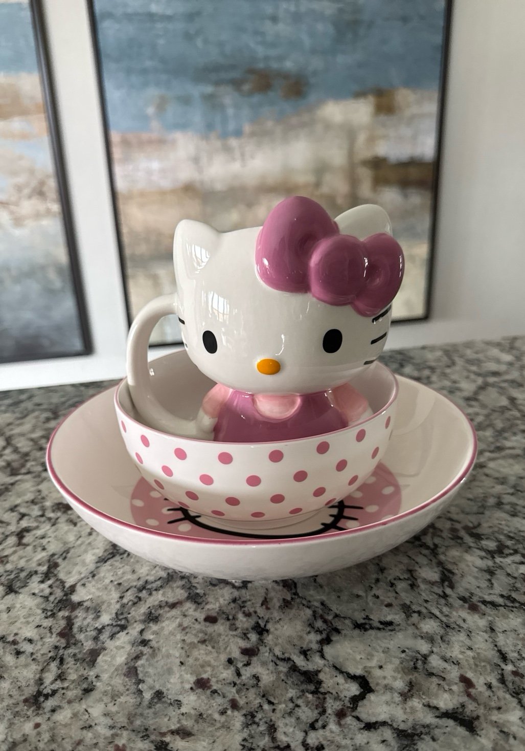 Hello Kitty 3 Piece Pink Mug & Bowls Set