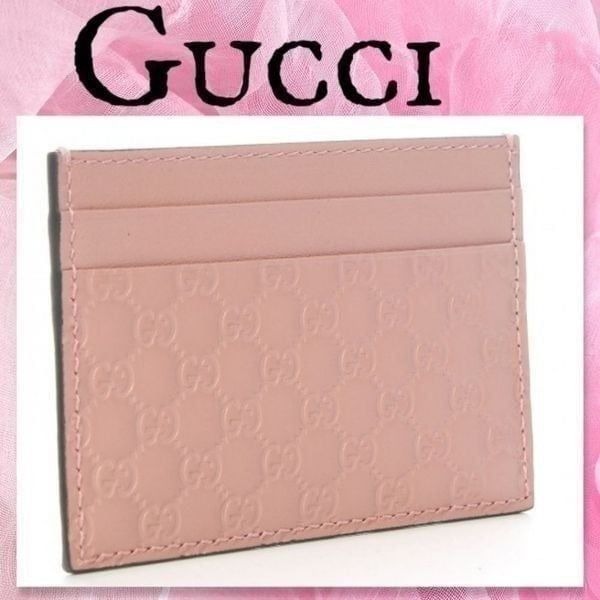 Authentic GUCCI Microguccissima Card Holder Soft Pink